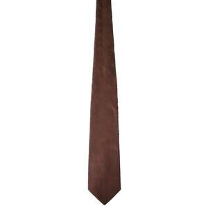 Vintage 60s Brown Embossed Diamond Skinny Tie Tergal Polyester